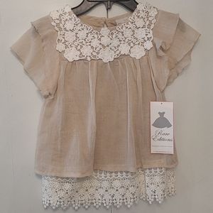 Rare Editions cream lace shirt